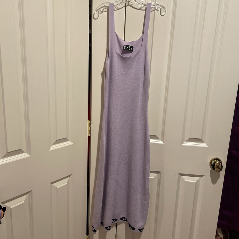 NWOT VEDA purple seeing eye knit lavender dress